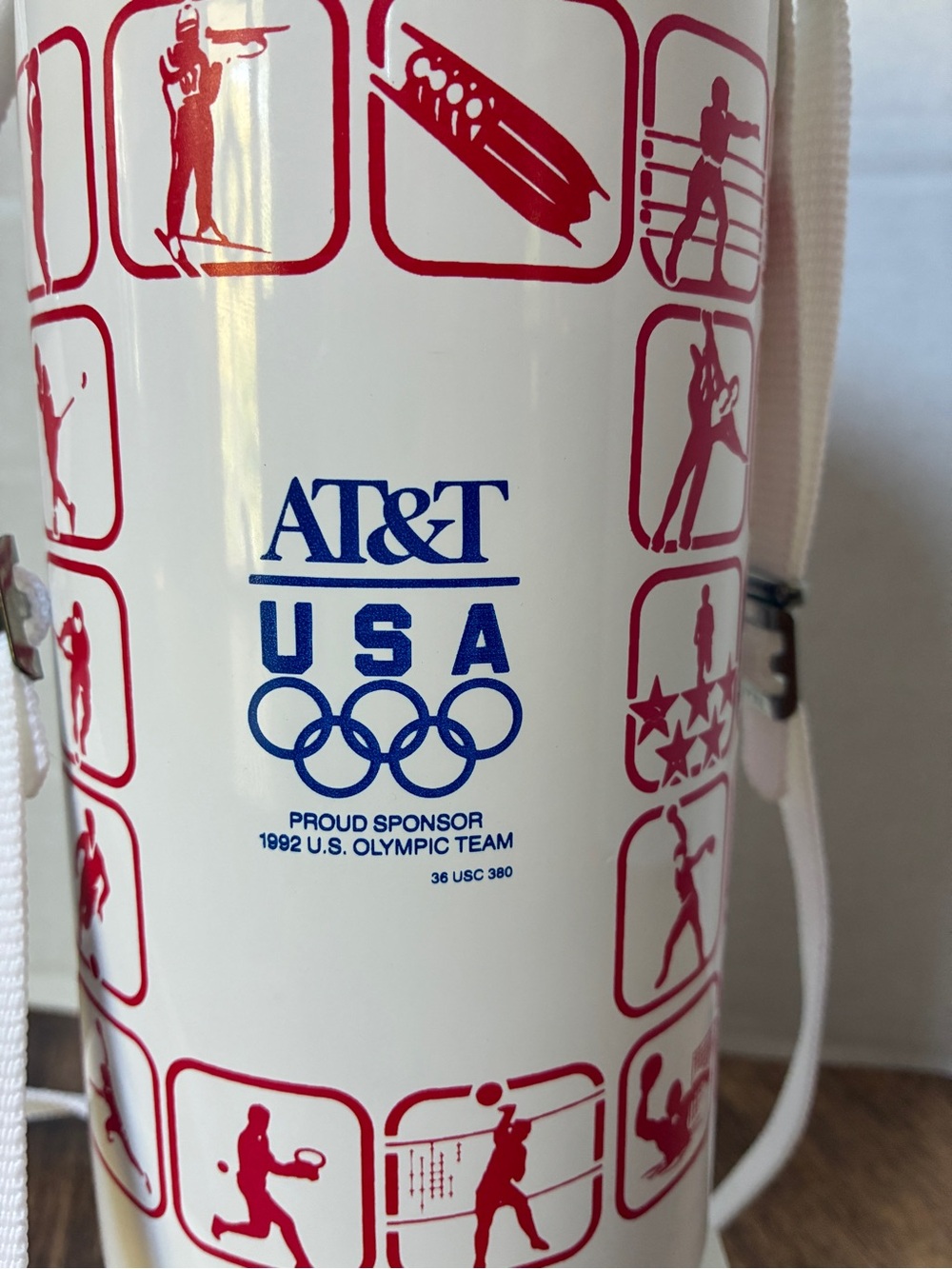 VTG Tiger Vacuum Thermos Bottle 1992 Olympics USA Mikasa Japan Strap RARE - Picture 4 of 10